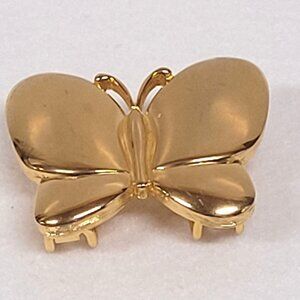 Belt Buckle Gold Tone Butterfly 2 1/4'' L  x 1 3/4'' W Vintage Metal 2 Piece
